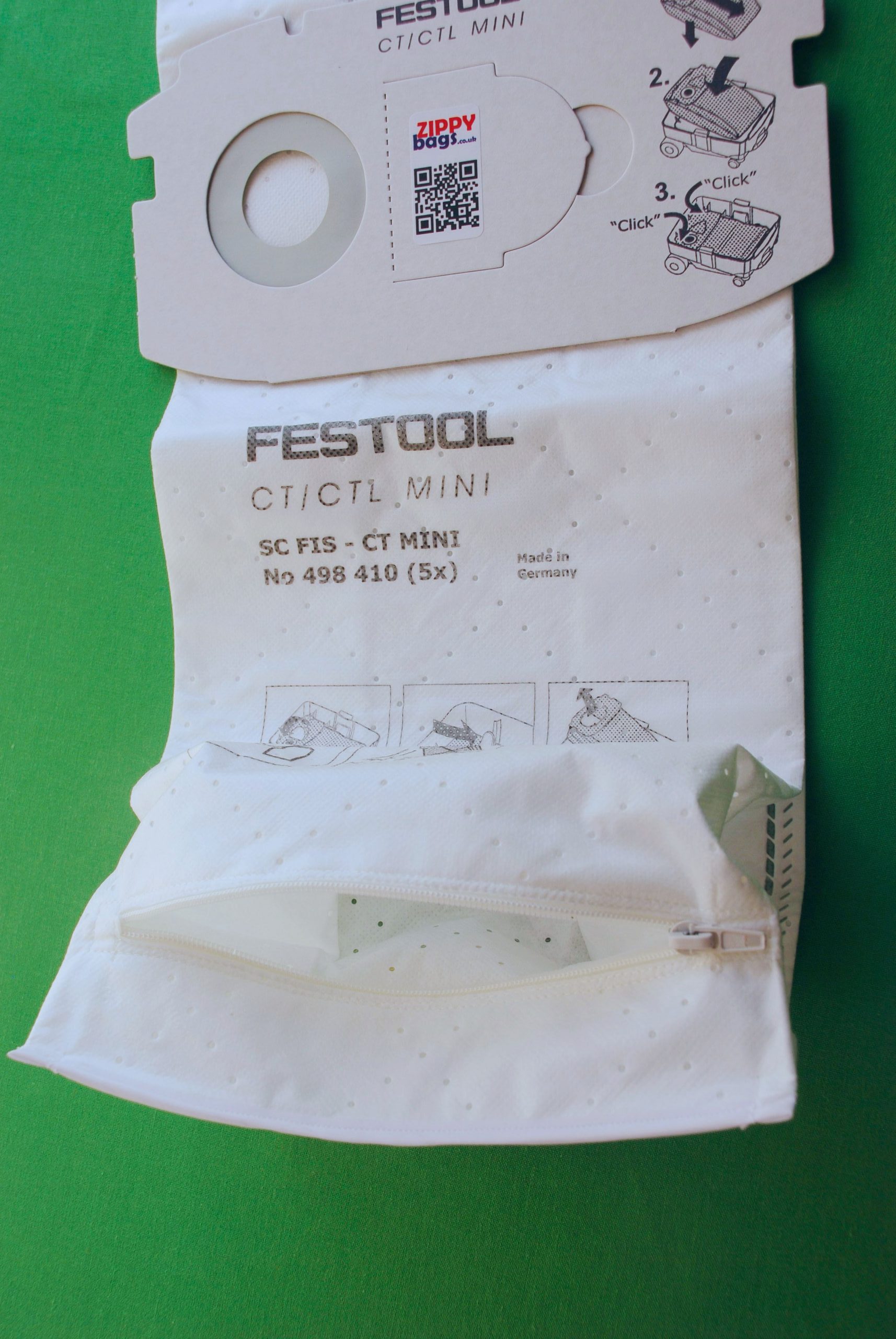 Festool 498410 Dust Extractor Reusable Filter Bag With Zipper CT MINI